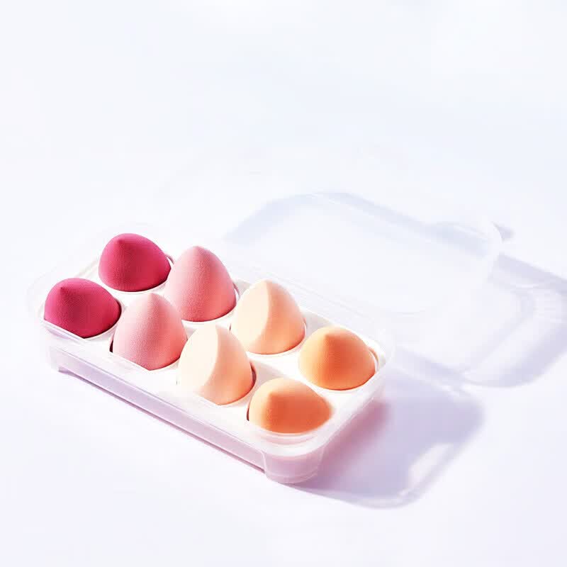 YAHLIGS粉扑/洗脸扑美妆扑4/8个装粉扑软化妆蛋带收纳盒 4#黑莓奶昔(8只) 1件