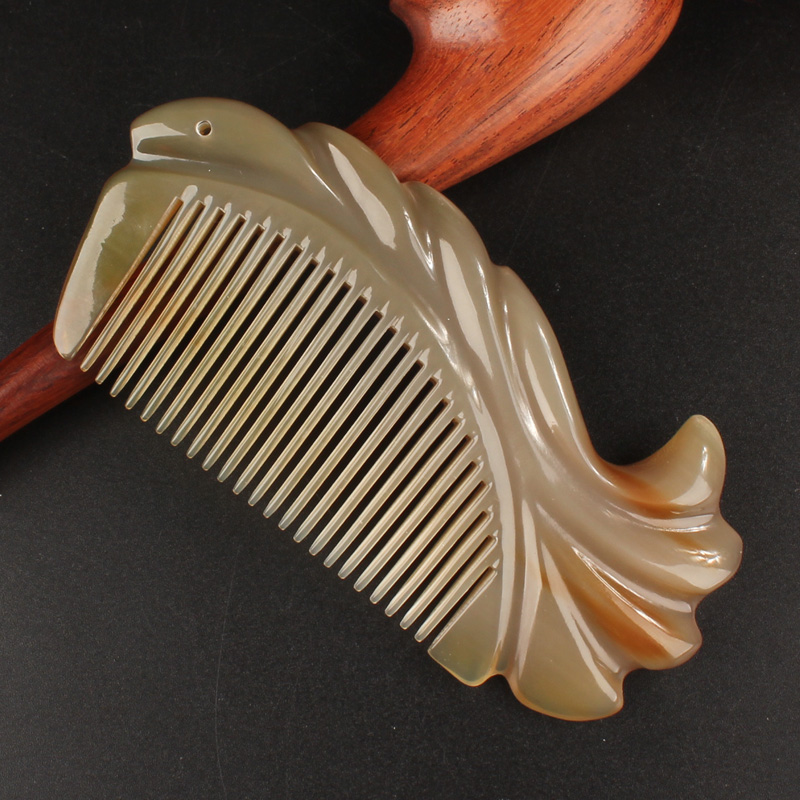 梳子精美手工雕花小号梳子家用顺发天然好用按摩头皮 雕花蝴蝶梳约11