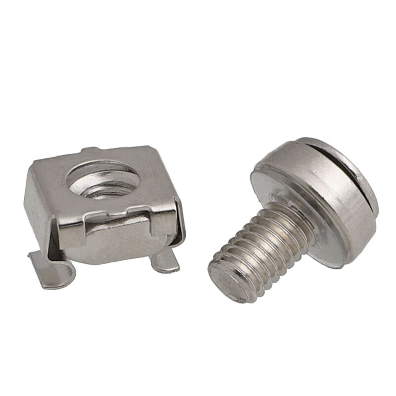 威旺机柜固定层板专用十字螺丝 卡扣螺帽 垫片镀镍机柜螺丝卡扣螺母