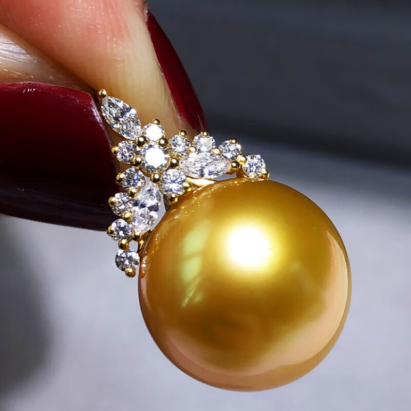 卡古兰(kagulan) 海水珍珠项链保障证书吊坠冰雪女王菲律宾南洋茶金珠