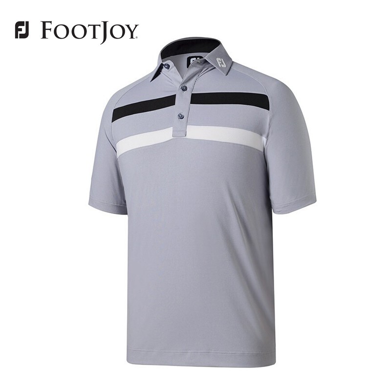 【断码特价】Footjoy/FJ高尔夫短袖T恤男春夏运动球服球衣POLO衫 透气排汗高尔夫半袖上衣 91209灰色 XL