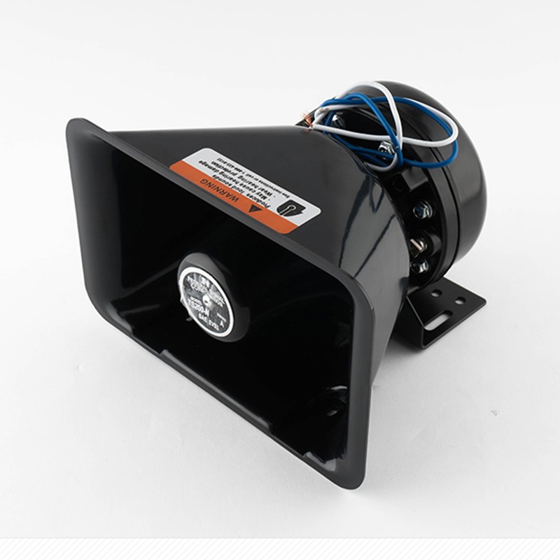 汽车警报器黑锋喇叭警笛方口高分贝喇叭200w瓦车载扬声器12v24通用 方
