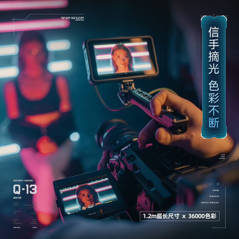 斯丹德（sidande）手持棒灯B600S流光二尺摄影补光灯RGB打光灯拍照柔光灯棒外拍便携vlog拍摄直播间背景氛围 流光四尺 LINK(120厘米*无线遥控) 标配+0.5米灯架