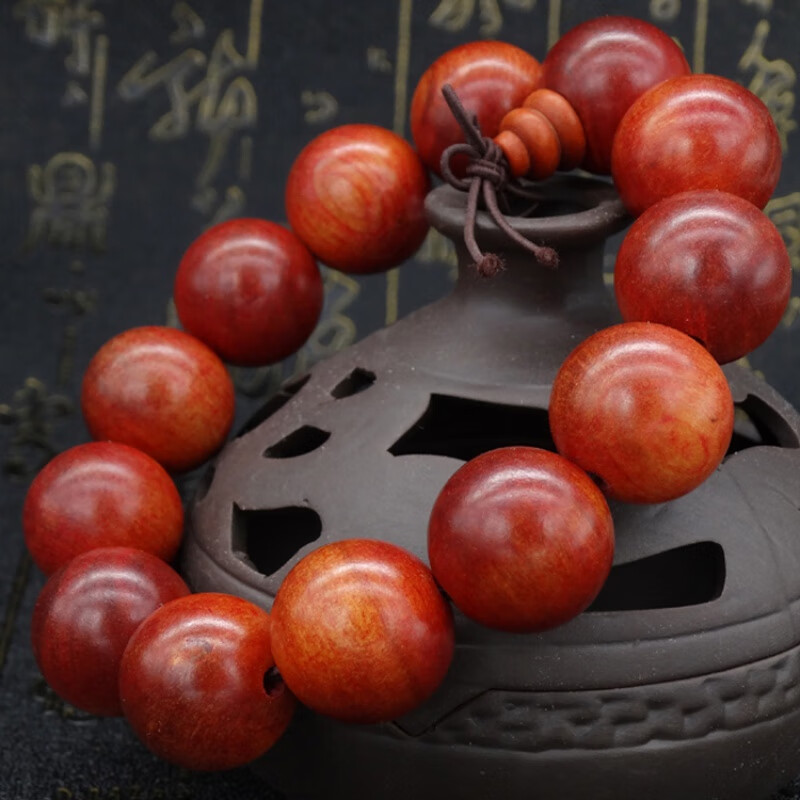 蒂宝莱(dibaolai)血龙木手串木印尼手链佛珠透光文玩档位珠男女款饰品