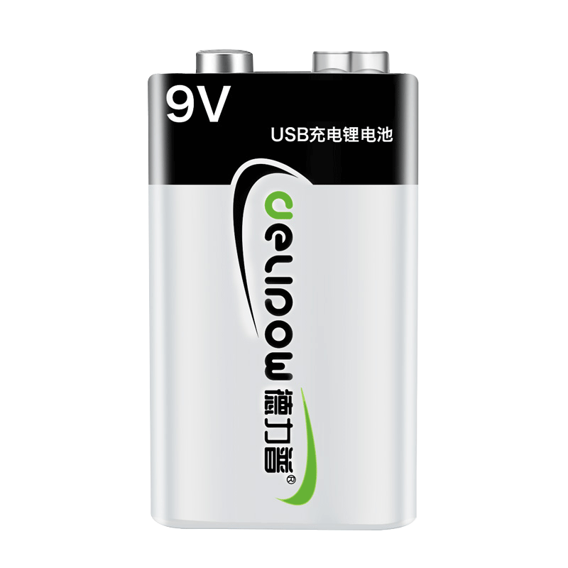 德力普（Delipow）充电电池 9v锂电池USB充电6f22电池大容量快充适用于无线话筒\/万用表 2节450mAh电池