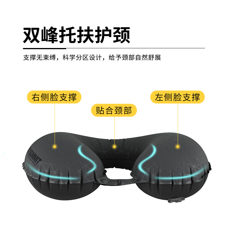 SEA TO SUMMIT充气枕头脖枕户外旅行飞机颈椎护颈枕便携式出差护脖充气u型枕头 U型枕-轻量-湖蓝色(更轻量)