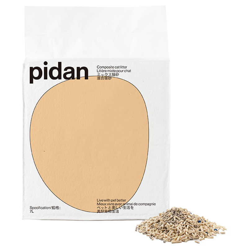 pidan混合猫砂 矿土豆腐款 7L/3.6kg 膨润土猫砂原味豆腐混合砂猫沙 结团坚硬用量省 可冲厕所