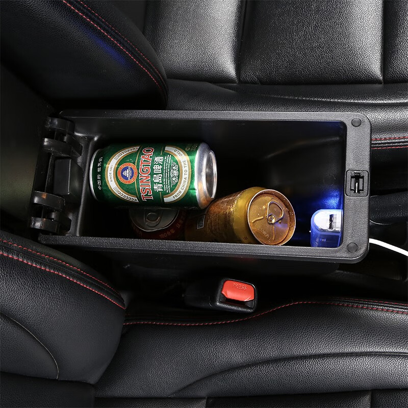 贝涵2021款新威驰扶手箱2017款2014丰田威驰fs致炫2019款专用中央手扶 真皮款【面板伸缩+USB】黑色黑线 USB【快充款】