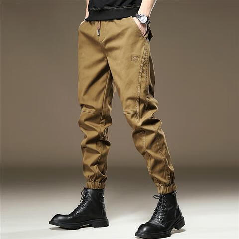 中年男士罗卜库休闲男士牛仔萝卜裤美式复古工装裤子男春季宽松直筒