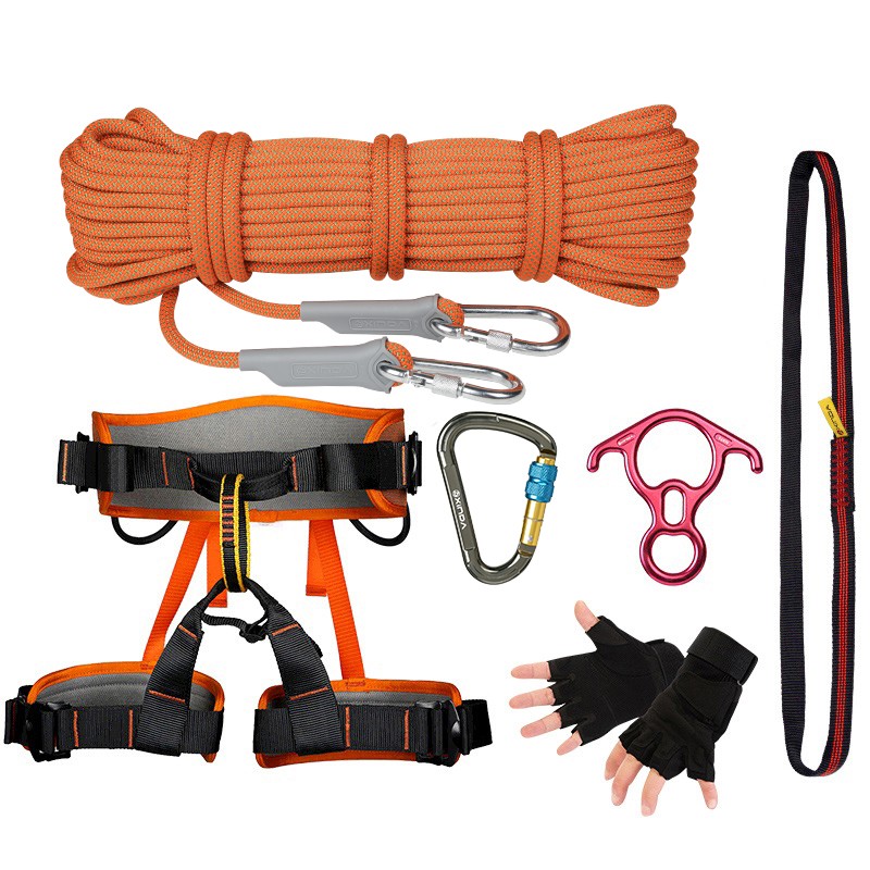 户外索降溪降速降探险装备野外求生高空作业套装登山攀岩用品探洞装备