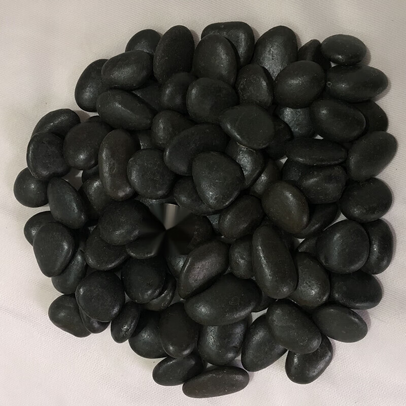 庭院铺地花园造景装饰大小石头雨花石原石黑石 50斤普通黑色1-3cm