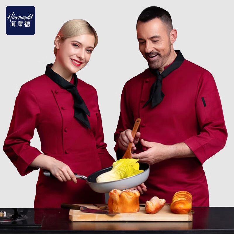 海蒙德(hiarmnodd)厨师形象领巾围脖 酒店餐厅服务员汗巾 厨师服角巾