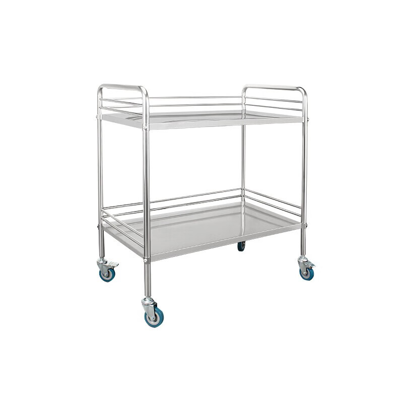 中伟不锈钢推车小推车移动护理车美容车不锈钢推车二层大号无抽