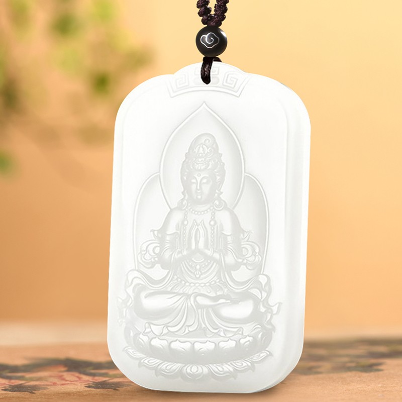 润玉瑶  和田玉羊脂玉观音玉吊坠 男女士玉坠玉牌