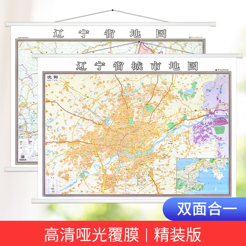 2023全新版沈阳市地图挂图 辽宁省地图