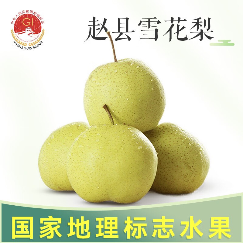 富祺元正宗河北赵州赵县雪花梨当季新鲜冰糖雪梨水果甜梨整箱 雪花梨
