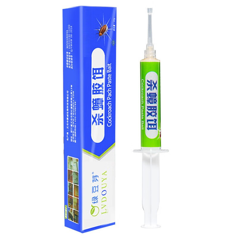 绿豆芽蟑螂药呋虫胺家用杀蟑胶饵灭杀德国小蠊蟑螂屋饵剂厨房杀虫剂 胶饵3支(送粉剂6包)
