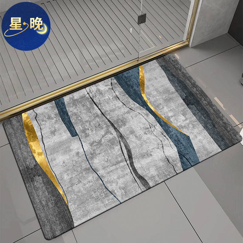 软地垫浴室门口地垫防滑吸水垫子卫生间速干厨房踩脚垫入户 叠翠流金