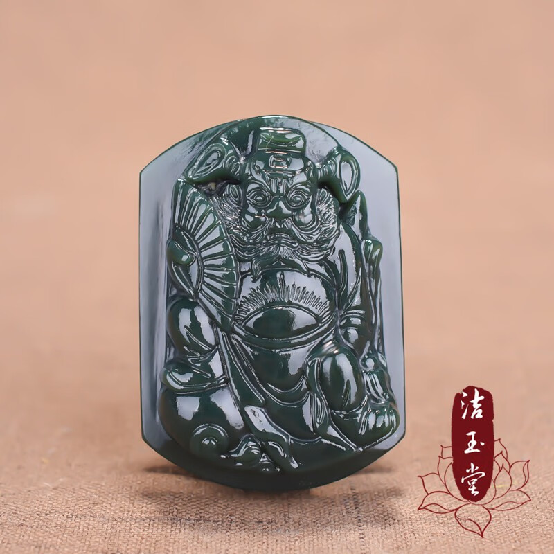 洁玉堂  和田玉钟馗皮带扣 玉石腰扣男女款玉器腰佩腰带扣玉扣