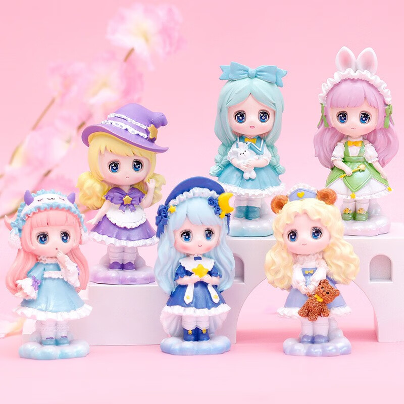 女孩潮玩摆件手办学生儿童送朋友生日礼物 追光少女【6个一套不重复】