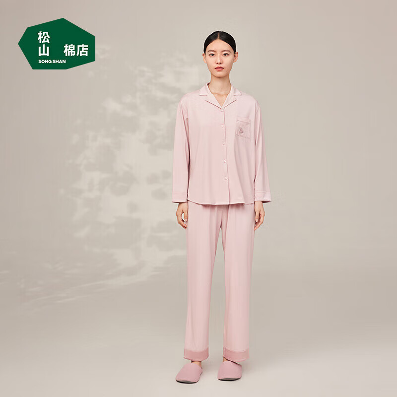 松山棉店棉莫国风家居服商场同款情侣睡衣棉加莫代尔男女士刺绣套装