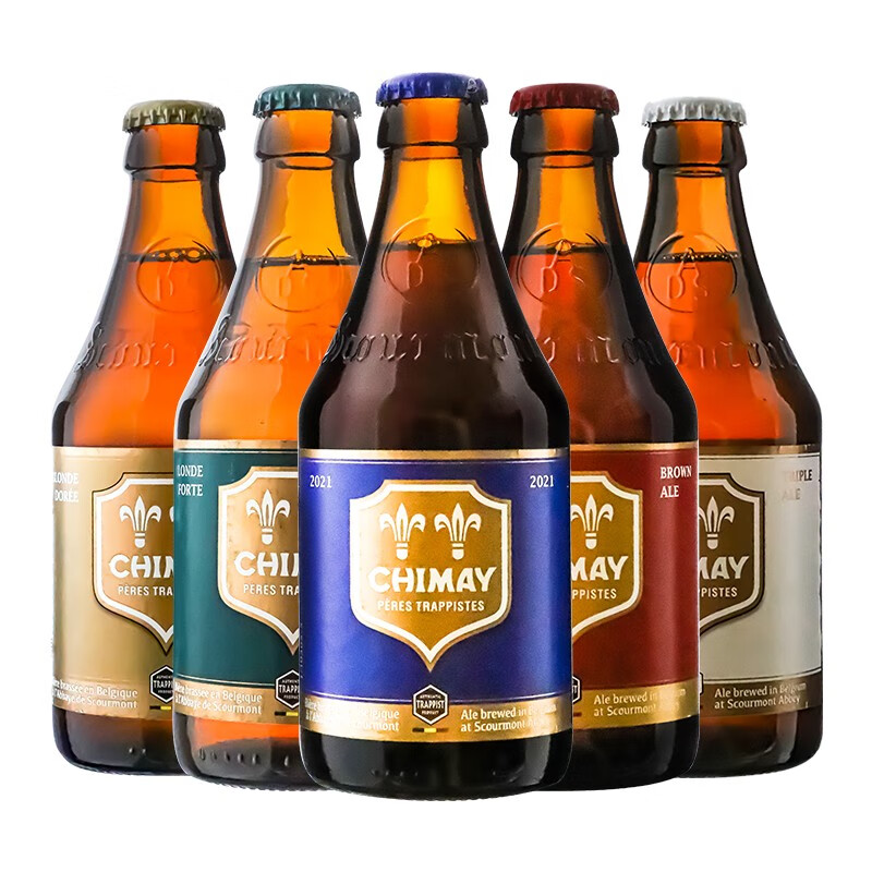 智美（Chimay） 比利时原装进口修道院精酿啤酒高度啤酒 5瓶组合白帽+红帽+金帽+蓝帽+绿帽