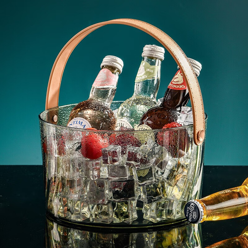 北杉(beishan)家用冰桶冰啤酒桶小号冰粒桶户外水果篮手提野餐蓝网红