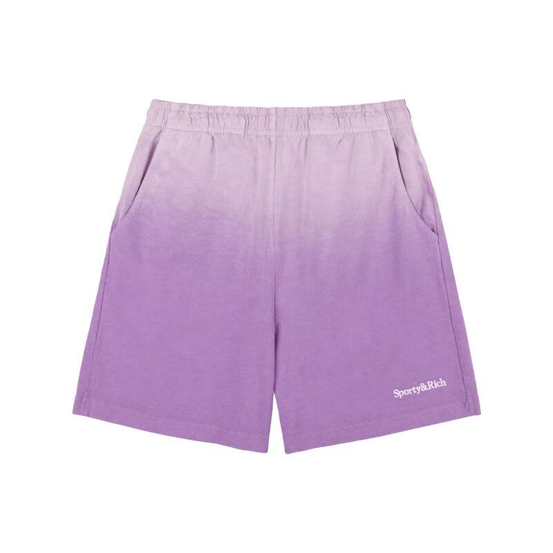 24年新款男士渐变短裤 棉质舒适透气耐磨百搭运动裤 紫色 s