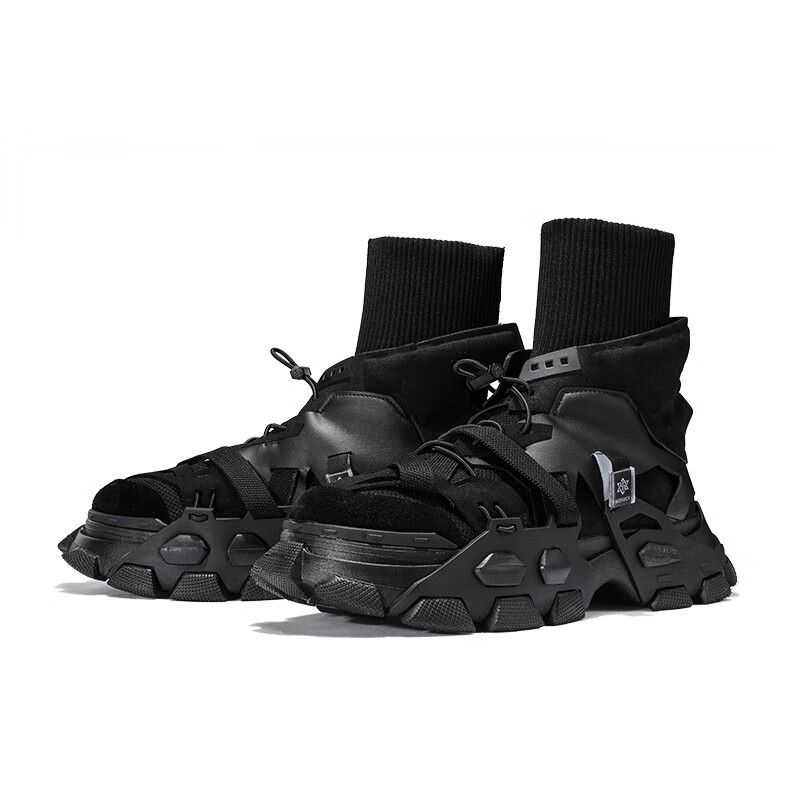 诺凡希 高帮老爹鞋男ins潮创意酷炫复古厚底时尚百搭休闲鞋情侣款