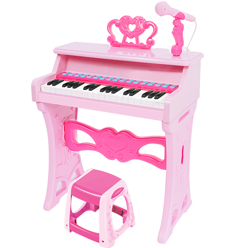俏娃寶貝兒童玩具1-3歲小鋼琴3-6歲女孩生日禮物寶寶益智早教2電子琴5兩男 送禮：粉氣質(zhì)兒童鋼琴+兒童吉他