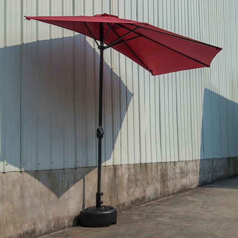 雅德阁防雨手摇半边伞户外阳台庭院遮阳伞半圆伞侧边伞防晒太阳伞2.