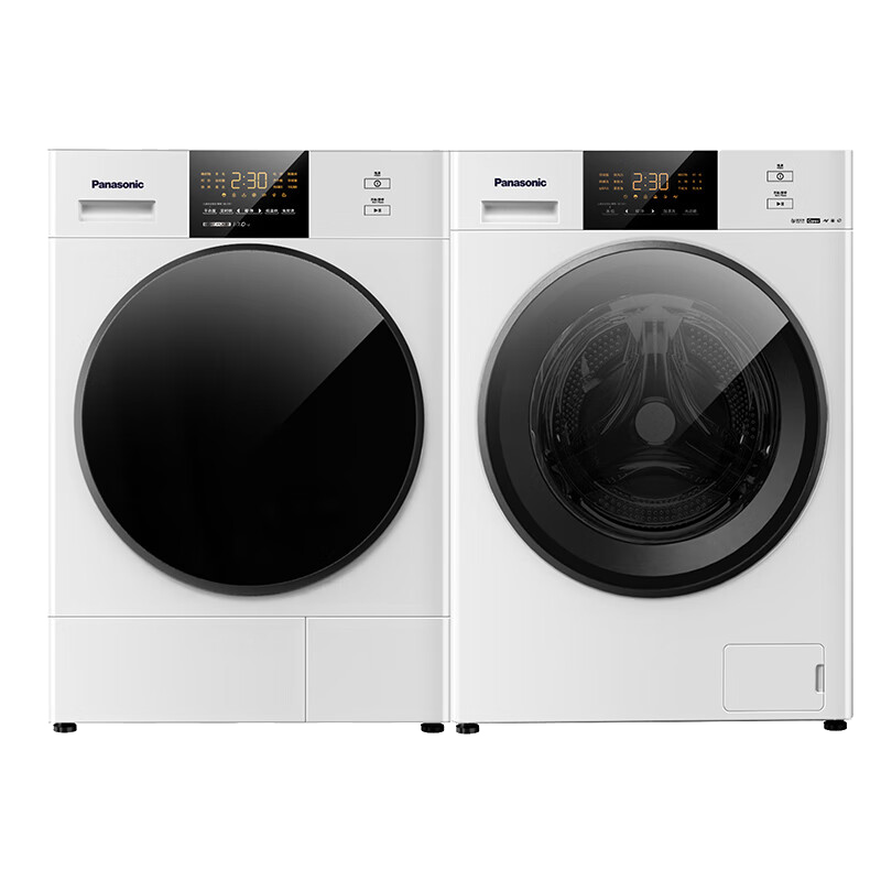 松下(Panasonic)洗烘套装白月光2.0光动银洗衣机10kg热泵烘干机李佳琦直播款EH1015
