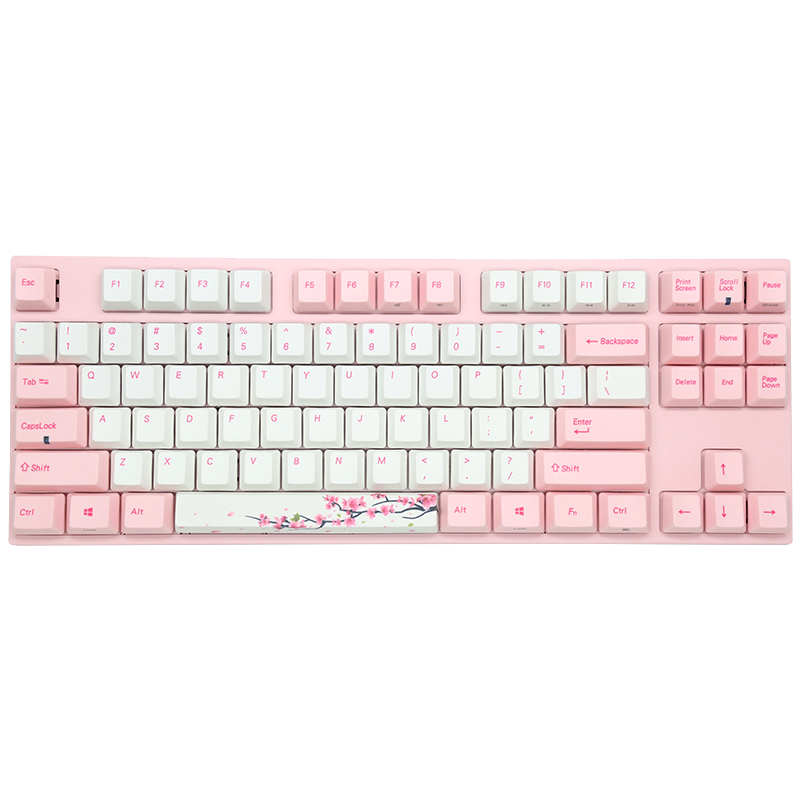 阿米洛（Varmilo） 樱花机械键盘 德国cherry轴体 键盘机械 的好 游戏键盘 VA87键有线 德国cherry静音红轴无灯