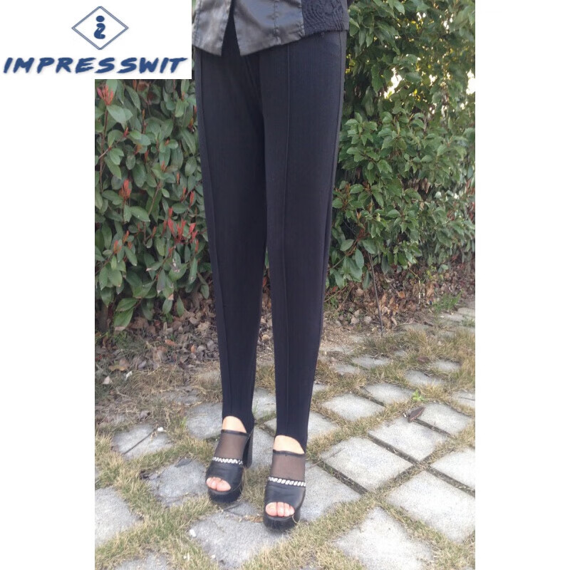 老式脚蹬健美裤八九十年代条纹踩脚裤80年代女士弹力高腰深裆档宽松外