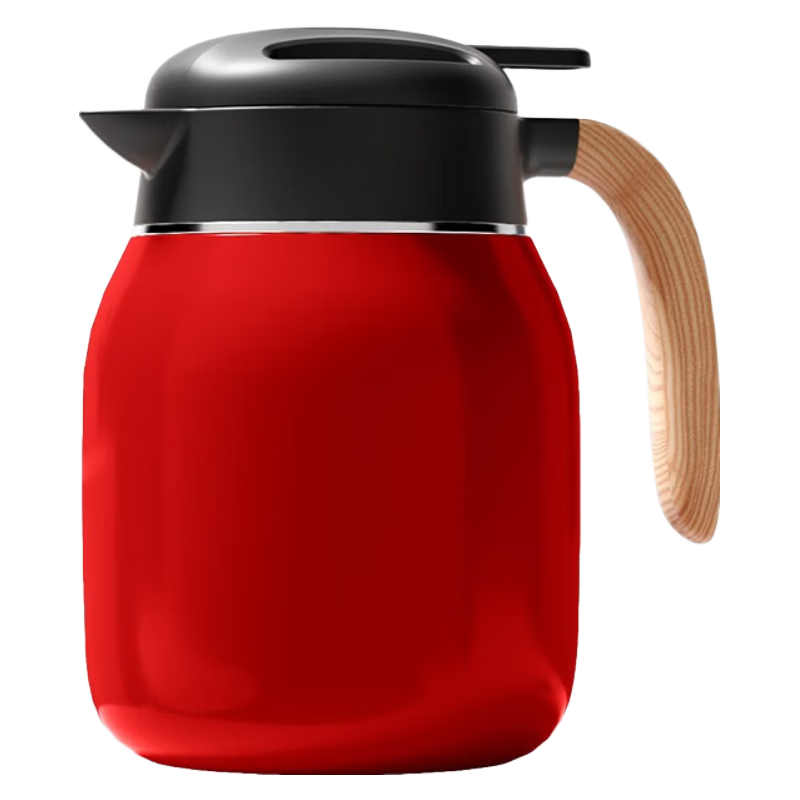 彼物（BEAU） 彼物不锈钢茶壶白茶闷泡壶闷茶壶黑茶焖茶壶保温大容量办公室家用泡茶 红色自在焖茶壶（容量1L）