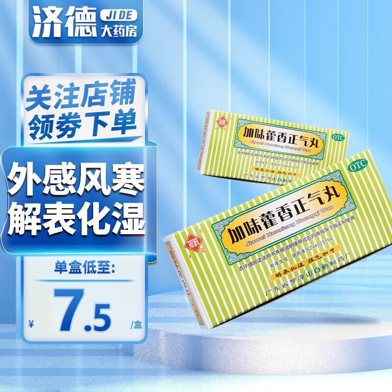 罗浮山 加味藿香正气丸 3g*10袋/盒解表化湿 理气和中用于暑湿感冒