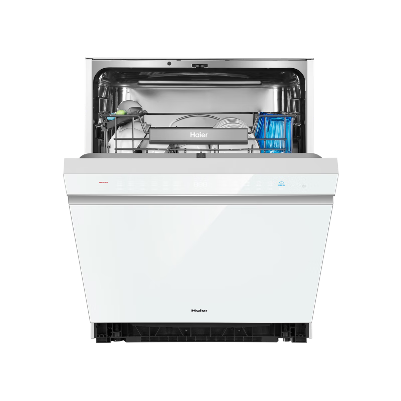 再降价、30日20点、PLUS会员：Haier 海尔 双面洗嵌入式洗碗机云溪W5000S白色 15套大容量 一级水效 EYBW152266WEU1
