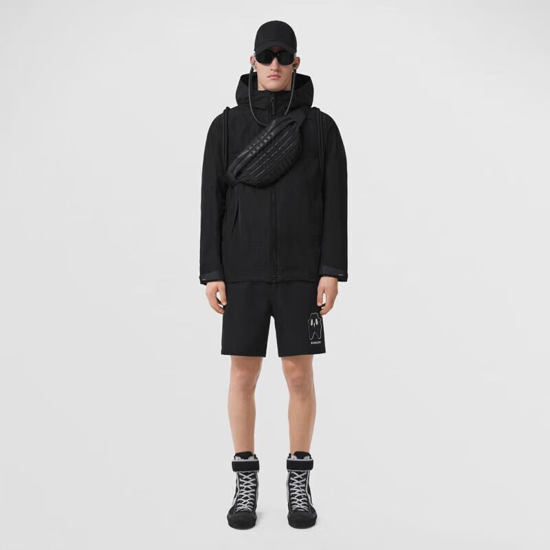 Burberry Lightweight Hooded Jacket In Black