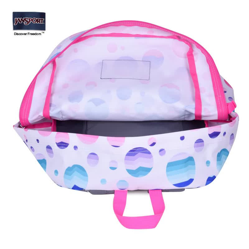 JANSPORT杰斯伯双肩背包男女清新森系书包黑色波点旅行包通勤电脑包 T50133V彩红蜜糖-无侧袋无隔层