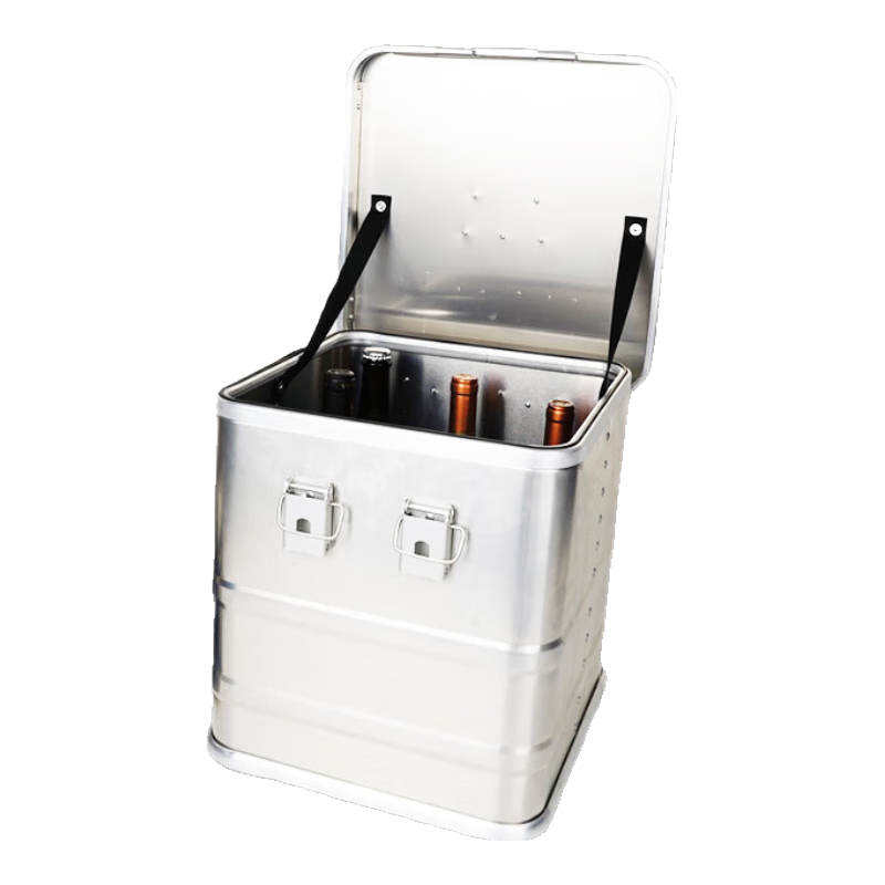 BORY家庭酒吧饭店存酒箱六支九支装全铝洋酒箱子收纳箱可堆叠手提箱 银色-6支装