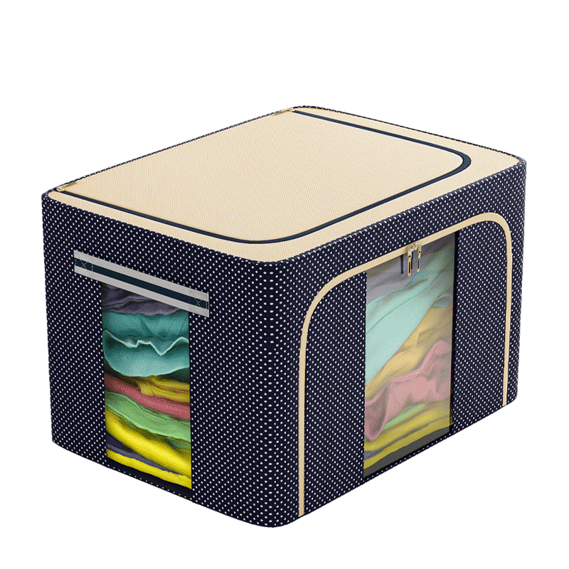 索尔诺收纳箱布艺整理箱牛津布衣服被子收纳袋玩具储物箱子衣柜收纳盒S1010 圆点