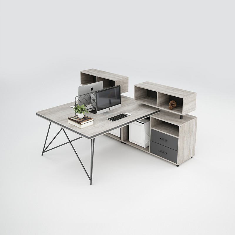 凤维职员办公桌简约现代六4人位6财务工位办公室电脑桌四员工桌椅组合