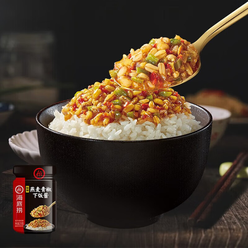 海底捞拌饭酱燕麦青椒酱210克即食下饭酱
