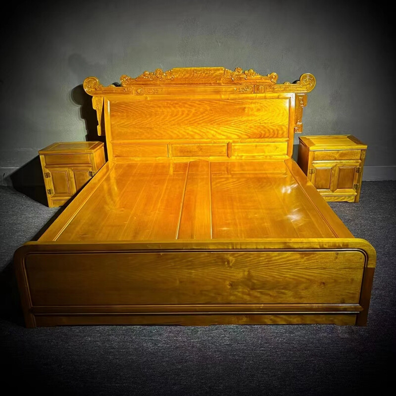 温朵金丝楠木小叶桢楠古典双人床中式架子床主卧家具