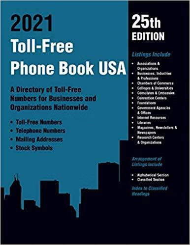 预订toll-free phone book usa 2021