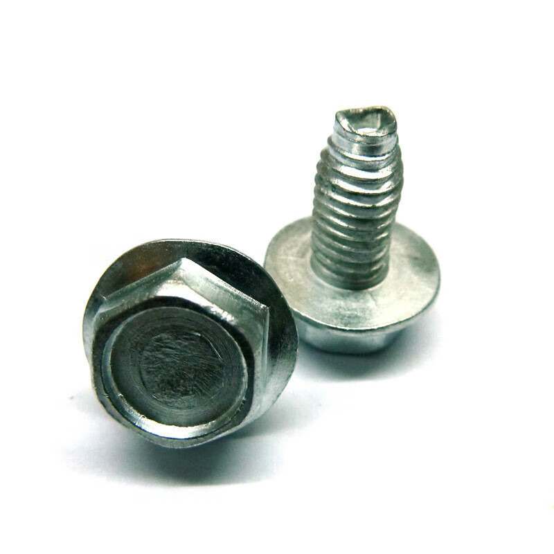 哩嗹啰嗹法兰m8*20自锁螺钉加硬镀蓝白机柜三角牙 m8