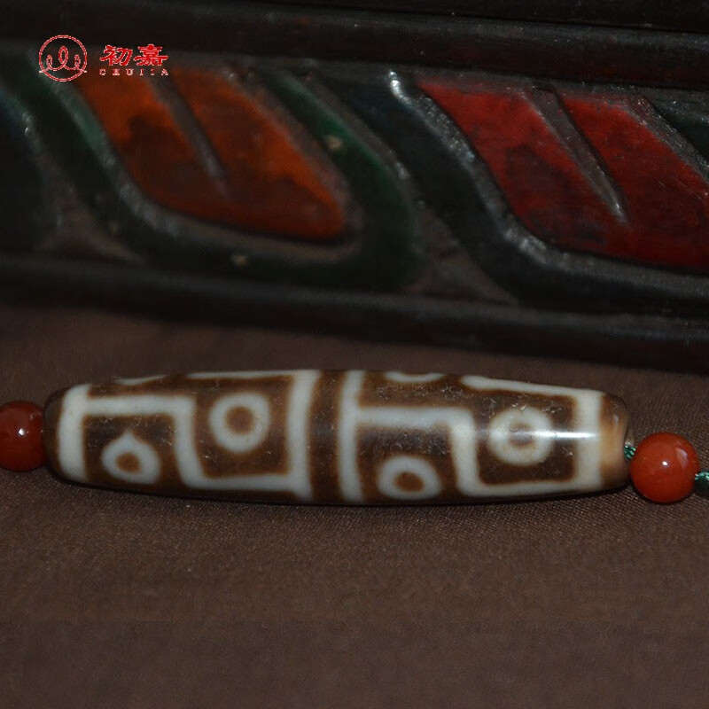 初嘉 西藏藏饰风化牛毛纹高油性十二眼天珠吊坠 玛瑙锁骨链 男女民族