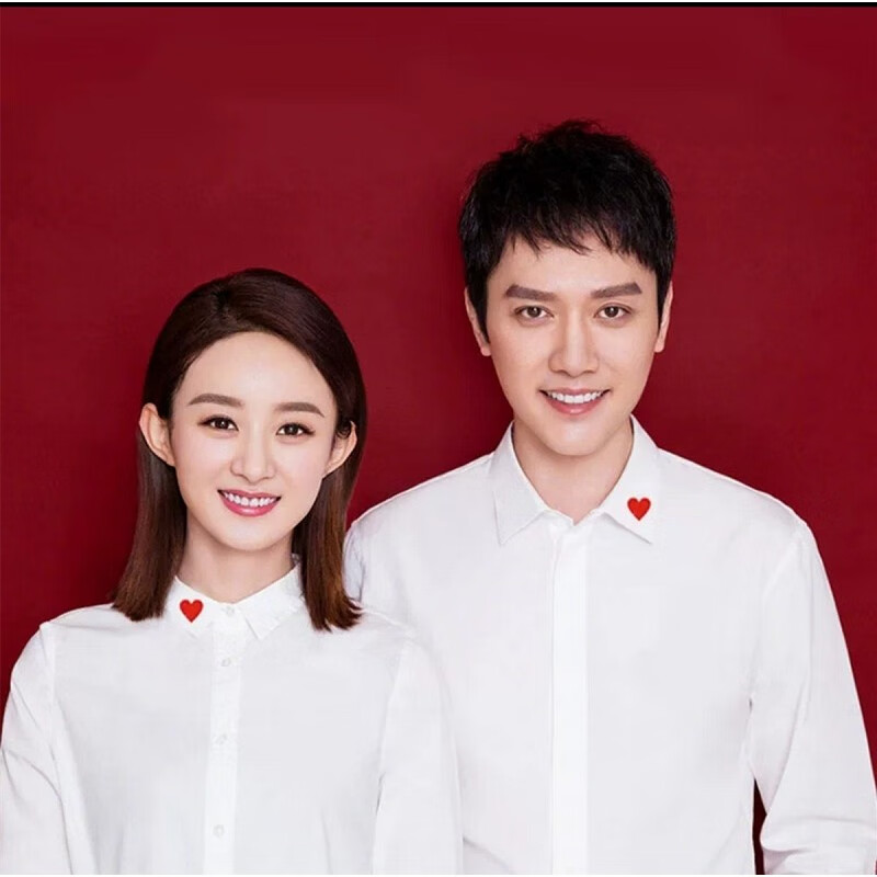 uxst结婚证件照白衬衫登记情侣服装男女长袖白衬衣领证拍照上衣尖领衬