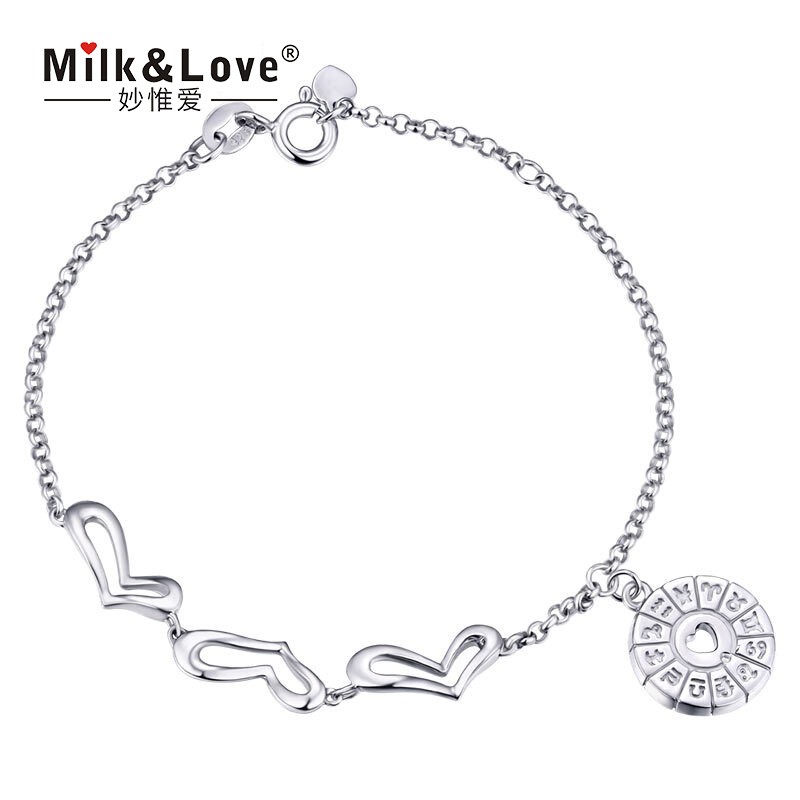 milklove【天然钻石12星座手链附证书】s925银饰品韩版手链女 白羊座