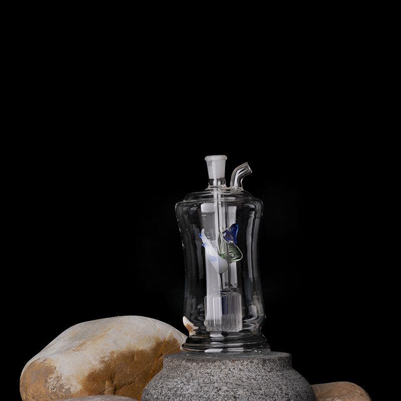 龙浩腾玻璃水烟壶循环玻璃烟具玻璃烟斗赠1锅1板 软管咬嘴
